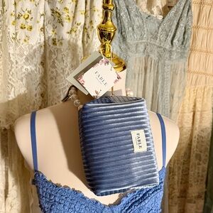 The Softest Blue Velvet Cosmetic Pouch